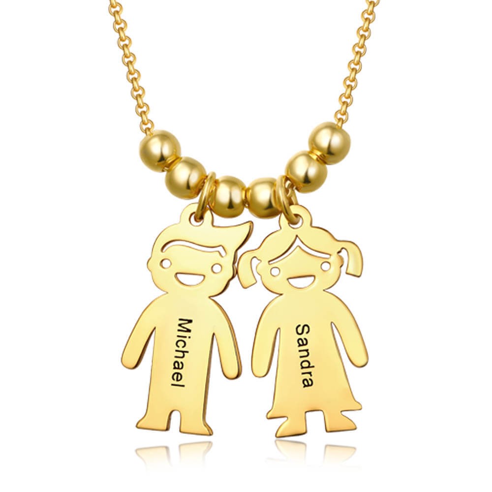 Personalized Engraved Name Necklaces With 110 Children Kids Charms
