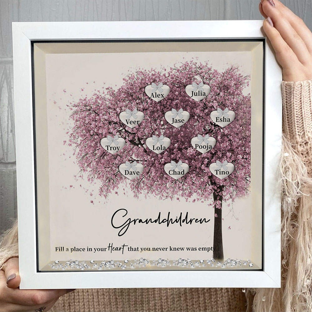 Custom Family Tree Frame With Grandchildren Names Grandchildren Fill a Place Anniversary New Home Gifts