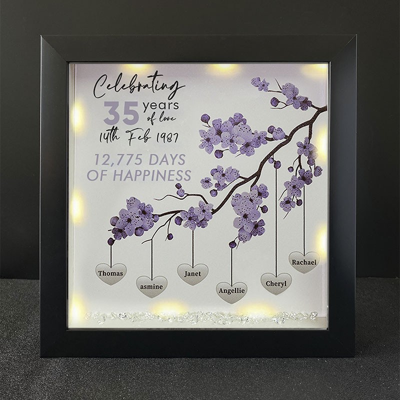 Personalized Family Tree Name Black Frame Home Decor Celebrating Day Anniversary