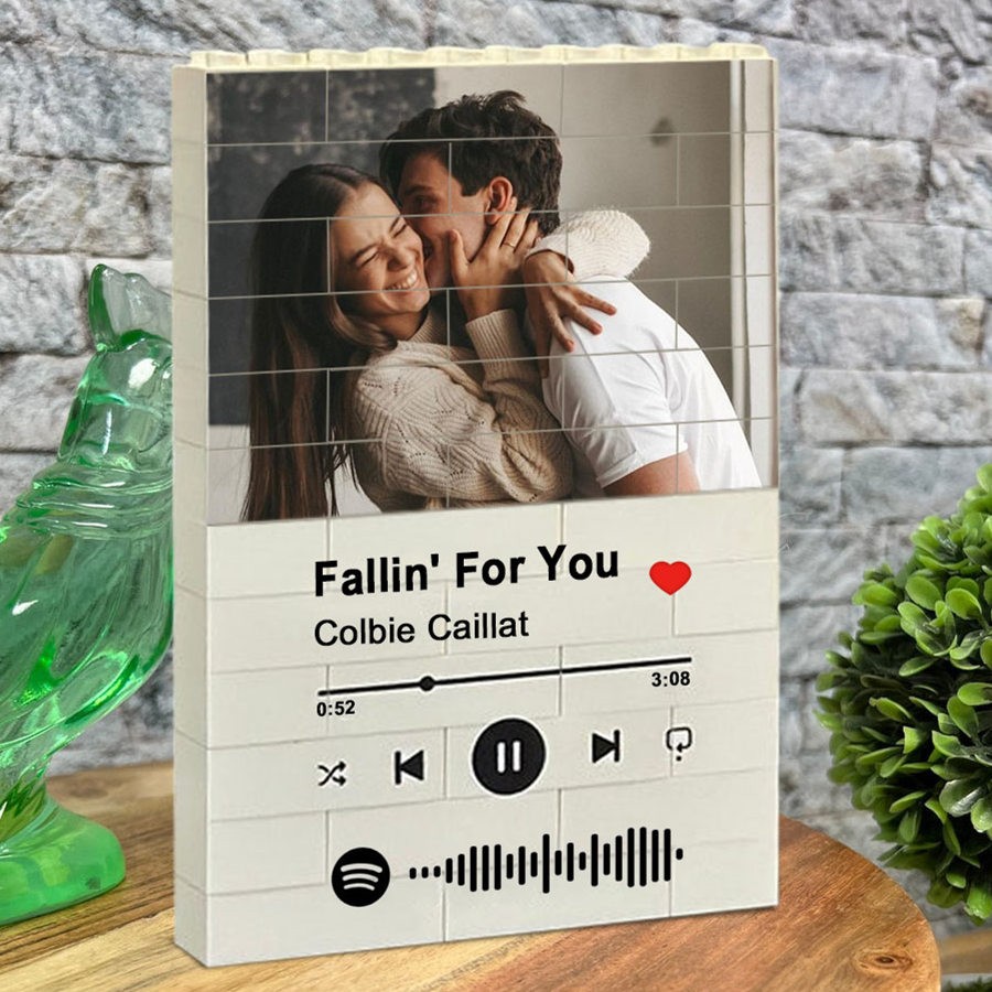 Personalized Music Photo Puzzle Block For Soulmate Valentine's Day Anniversary Gift Ideas