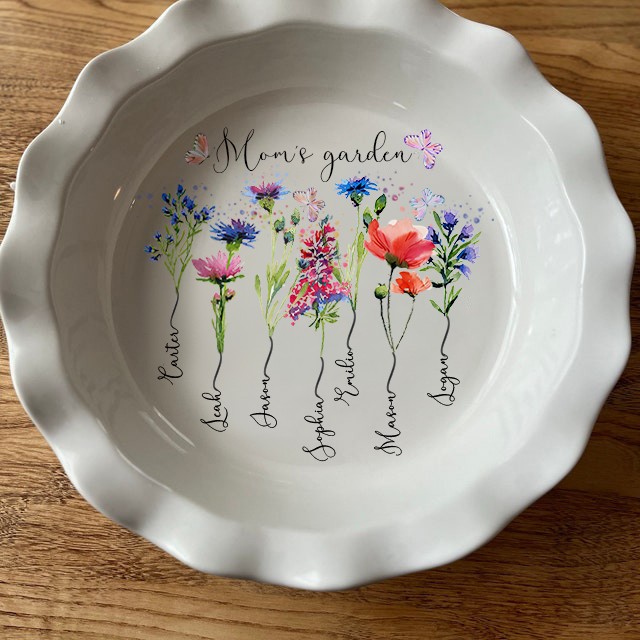 Custom Birth Flower Tray With Kids Name Mom's Garden Mother's Day Christmas Gift Ideas