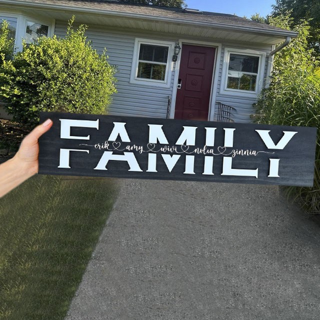 Personalized Mom Wood Sign Family Plaque With Name Engraving For Christmas's Day