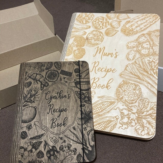 Personalised Family Wooden Recipe Book For Mom Grandma Christmas Day Gift Ideas