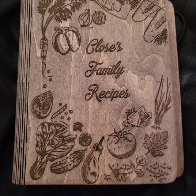Custom Family Wood Recipe Book For Mom Grandma Christmas Day Gift Ideas