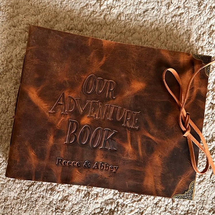 Our Adventure Book Personalised Leather Photo Album For Valentine's Day Anniversary Gift Ideas