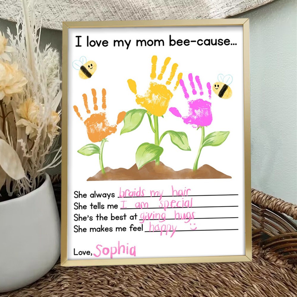 Personalized Mother's Day Garden Printable Kids' DIY Handprint Keepsake From Kids