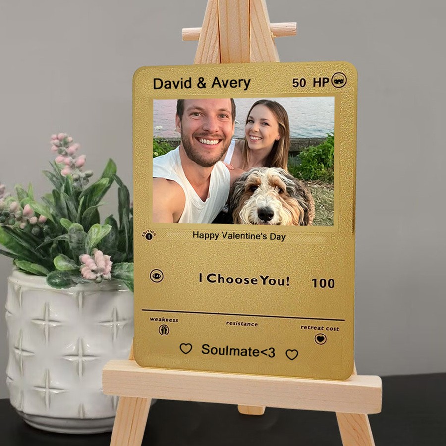 Personalised Photo Metal Card For Soulmate Couple Girlfriend Valentine's Day Anniversary Gift Ideas