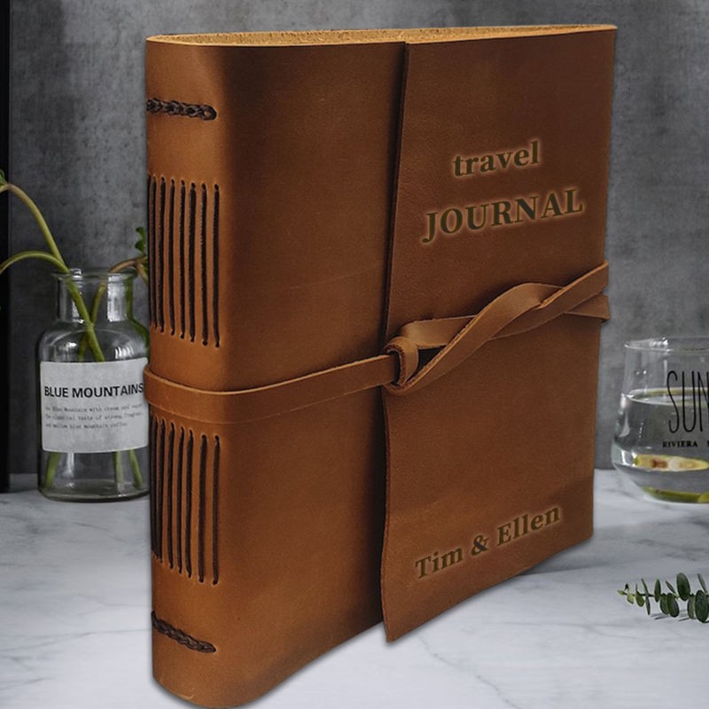 Personalized Leather Photo Scrapbook Album For Valentine's Day Anniversary Wedding Gift Ideas