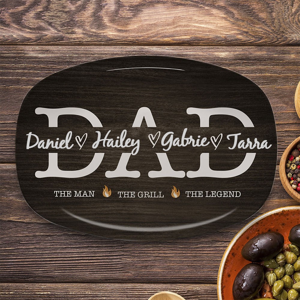 Personalized Dad Platter With Kids Name For Father's Day