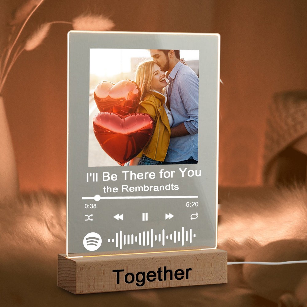 Personalized Photo Music Song Plaque Night Light Home Decor Valentine's Day Anniversary Couple Wedding Gift Ideas