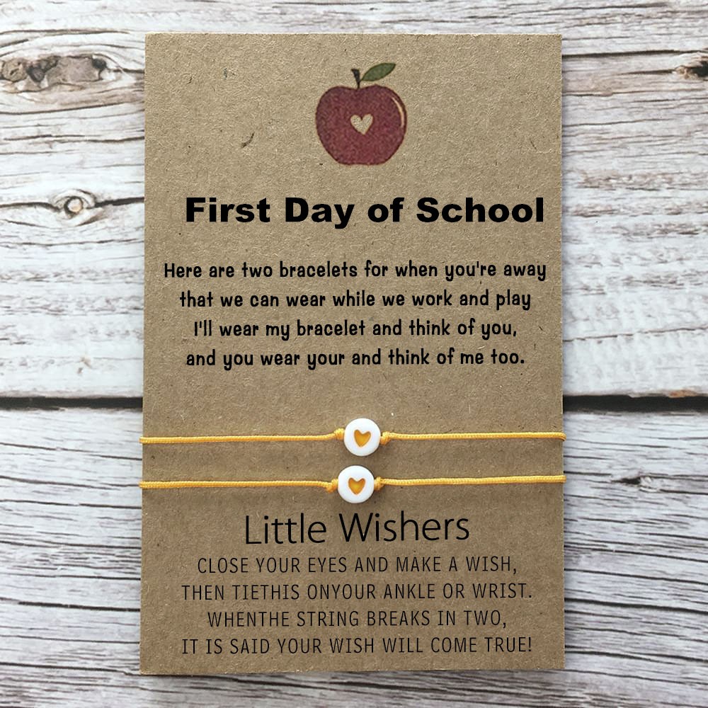 First Day of School Back to School Bracelet Mother Daughter Son Separation Anxiety Comfort Gifts