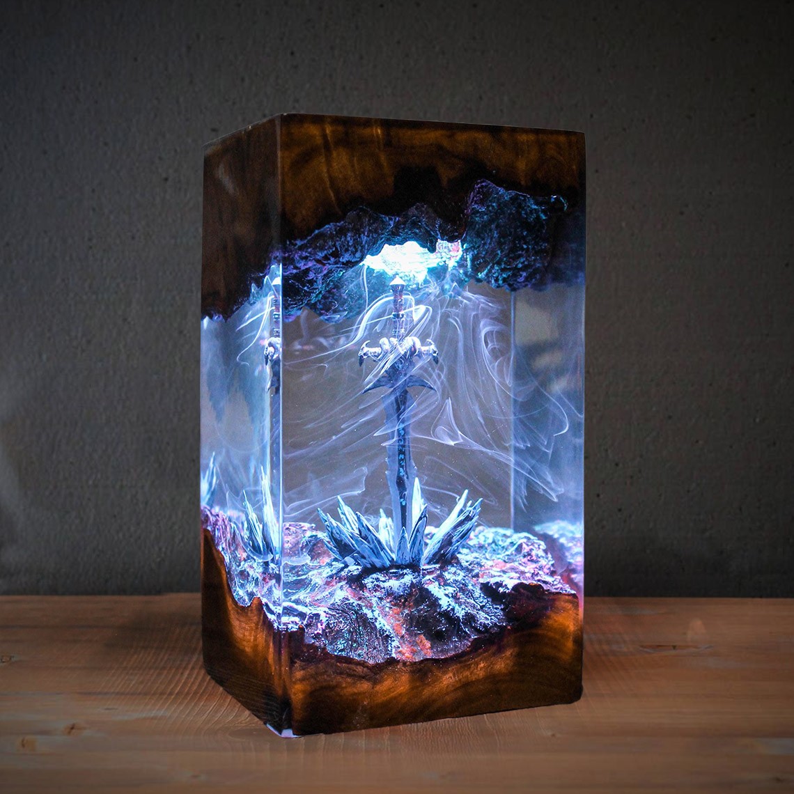 Sword Legend Resin Wood Lamp Handmade Gifts For Christmas