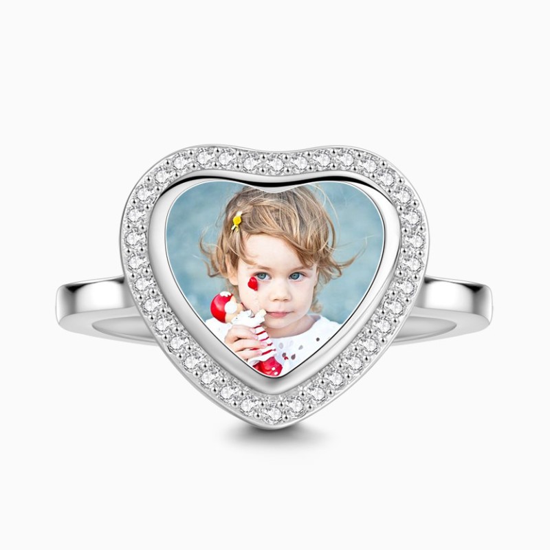 S925 Sterling Silver Personalized Photo Ring