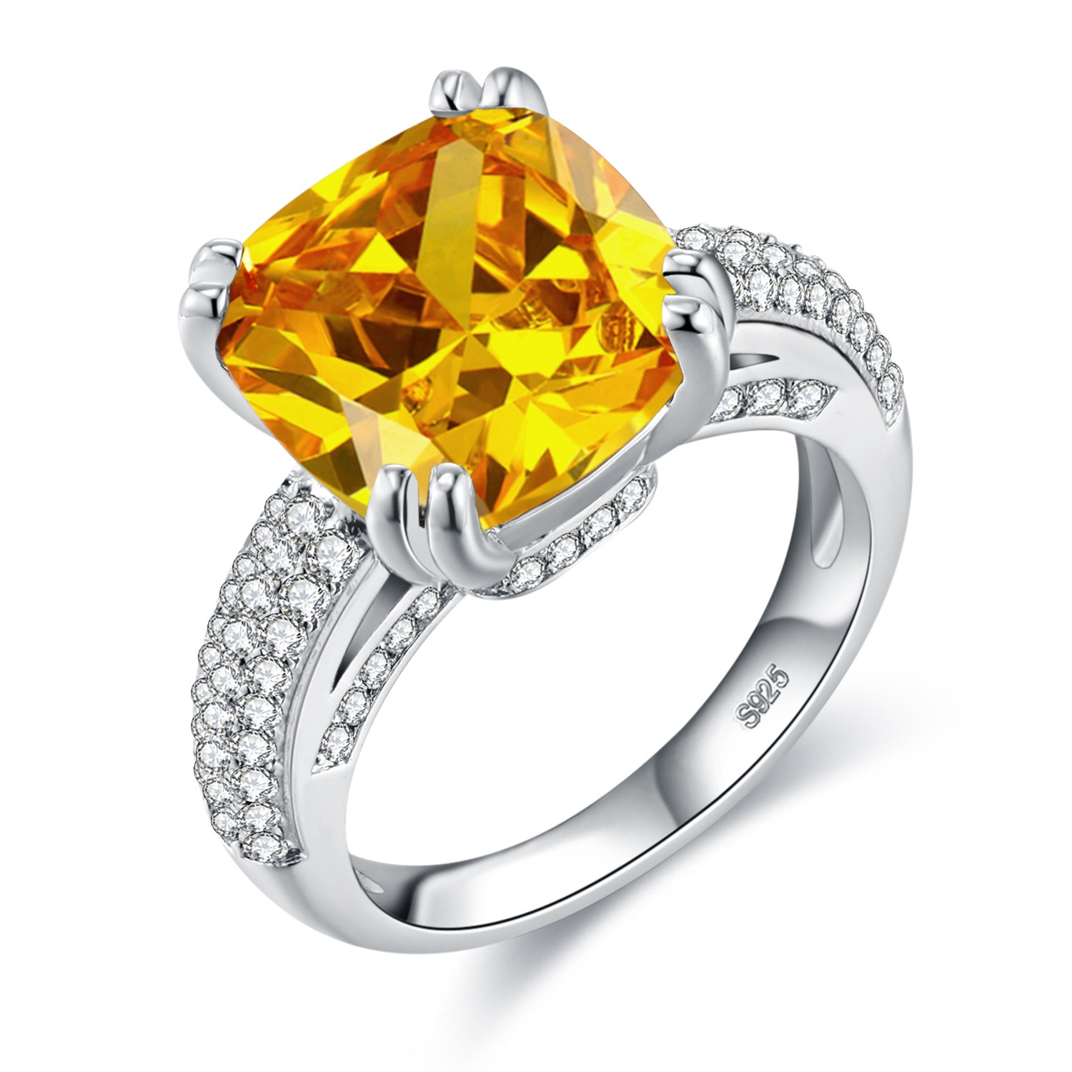 S925 Silver Dazzling Love Engagement Wedding Ring