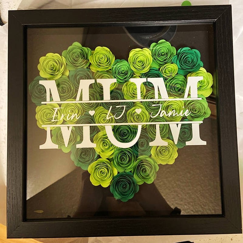 Personalized Mom Flower Shadow Box With Name For Mother's Day