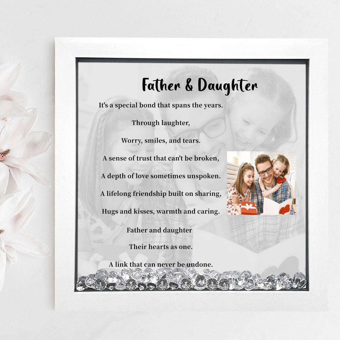 Personalized Father & Daughter Memorial Photo Frame Keepsake