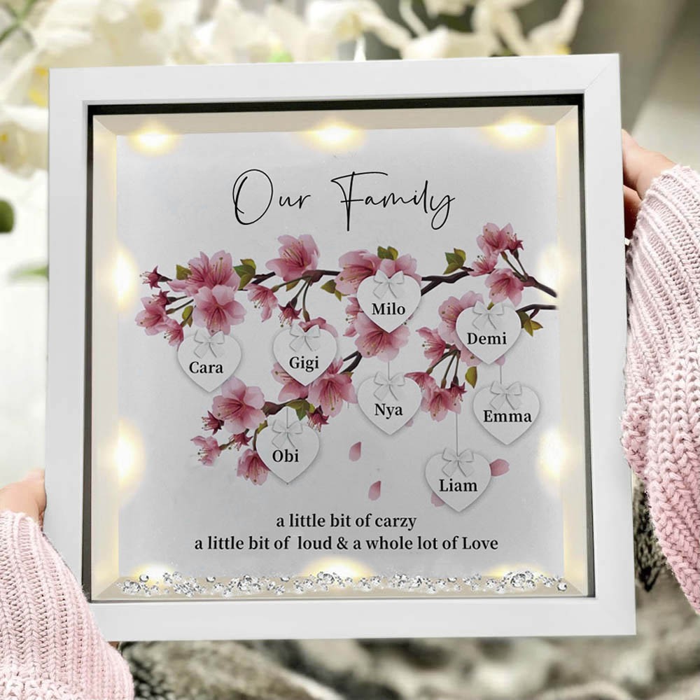 Custom Family Tree Flower Frame With Kids Names For Mother's Christmas's Day