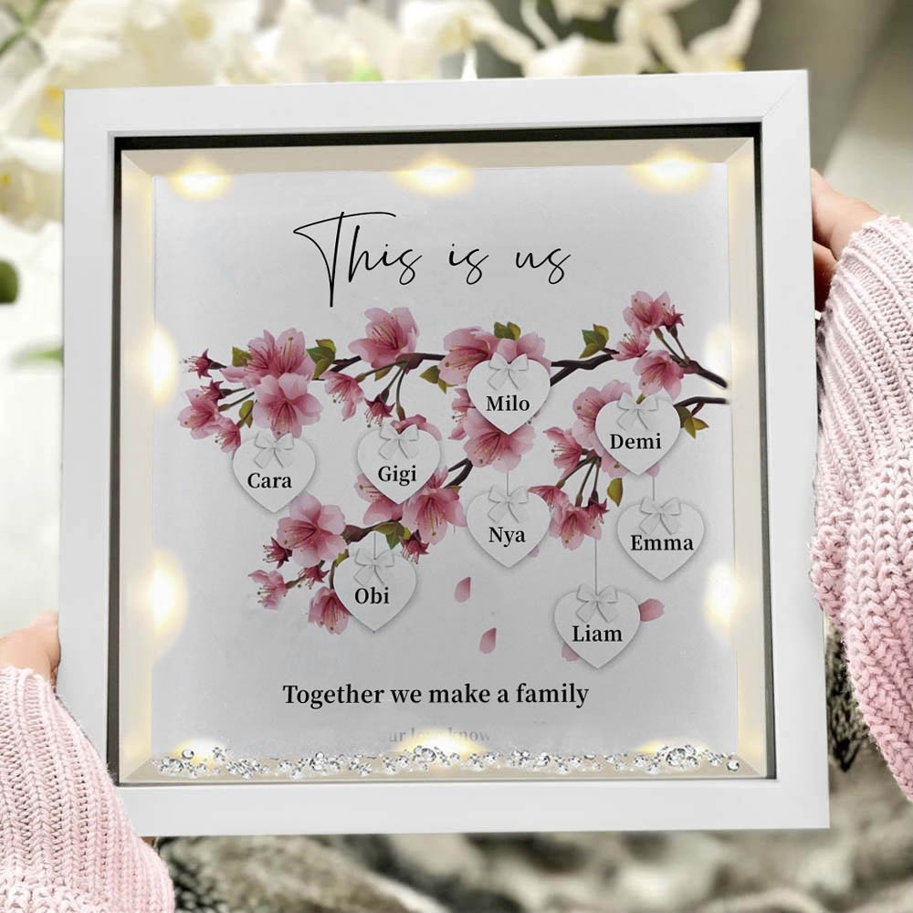 Custom Family Tree Flower Frame With Kids Names For Mom Christmas's Day