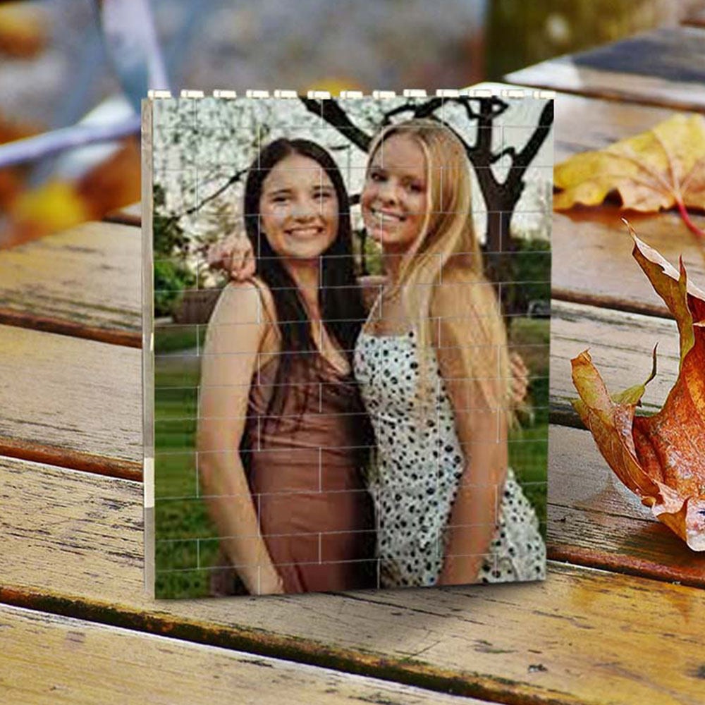 Personalized Photo Block Puzzle Building Brick Gift For Friend Sister