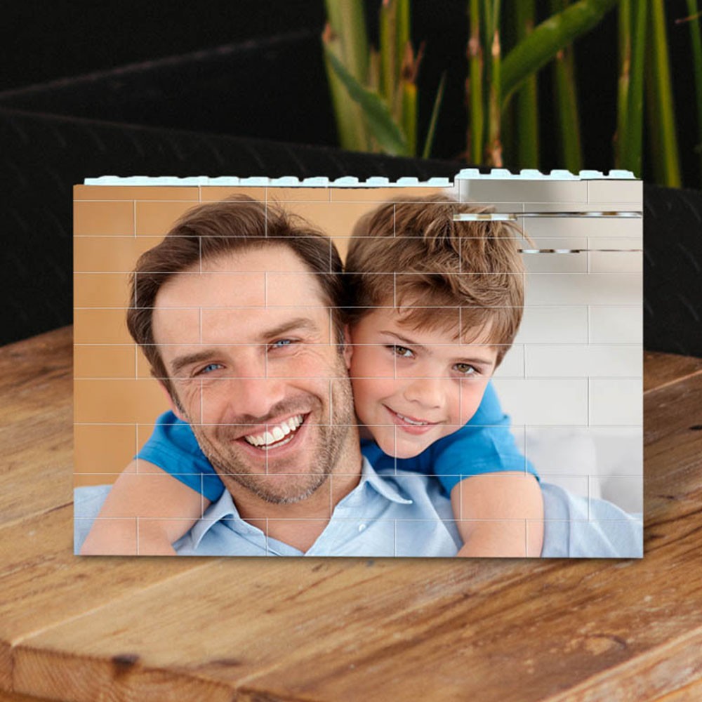 Personalized Photo Block Puzzle Building Brick Family Keepsake Gift Ideas For Father's Day