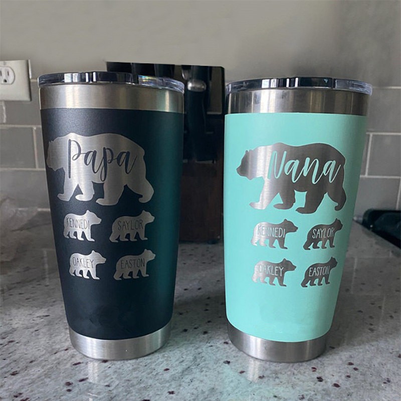 Personalized Mom Tumbler Mama Bear and Cubs For Mother's Day Christmas Birthday