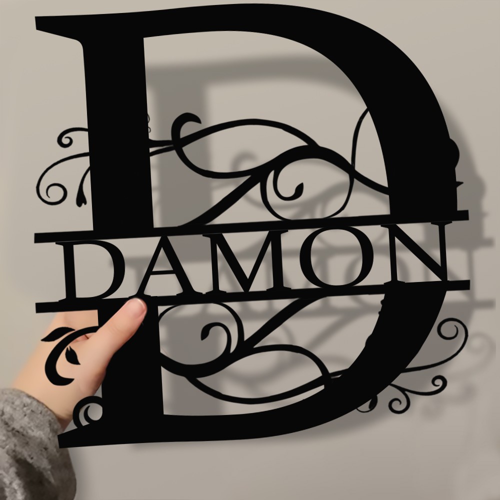 Personalized Family Name Metal Sign Monogram Home Wall Decor