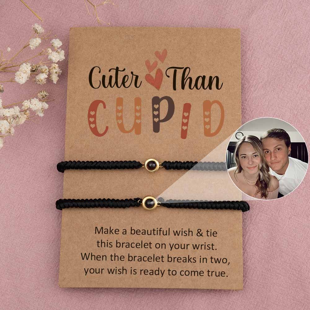 Personalized Photo Projection Bracelet For Couple Wife Christmas Valentine's Day Gift