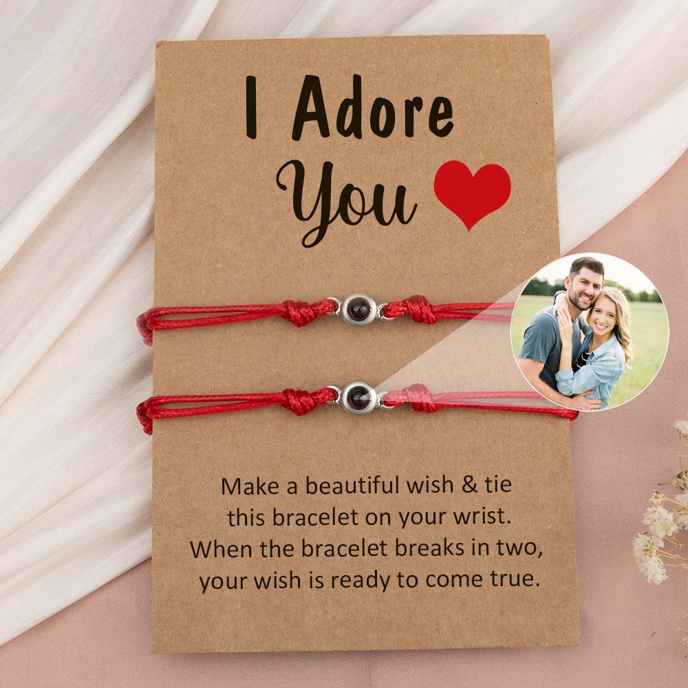 Personalized Photo Projection Bracelet For Couple Wife Christmas Valentine's Day Gift