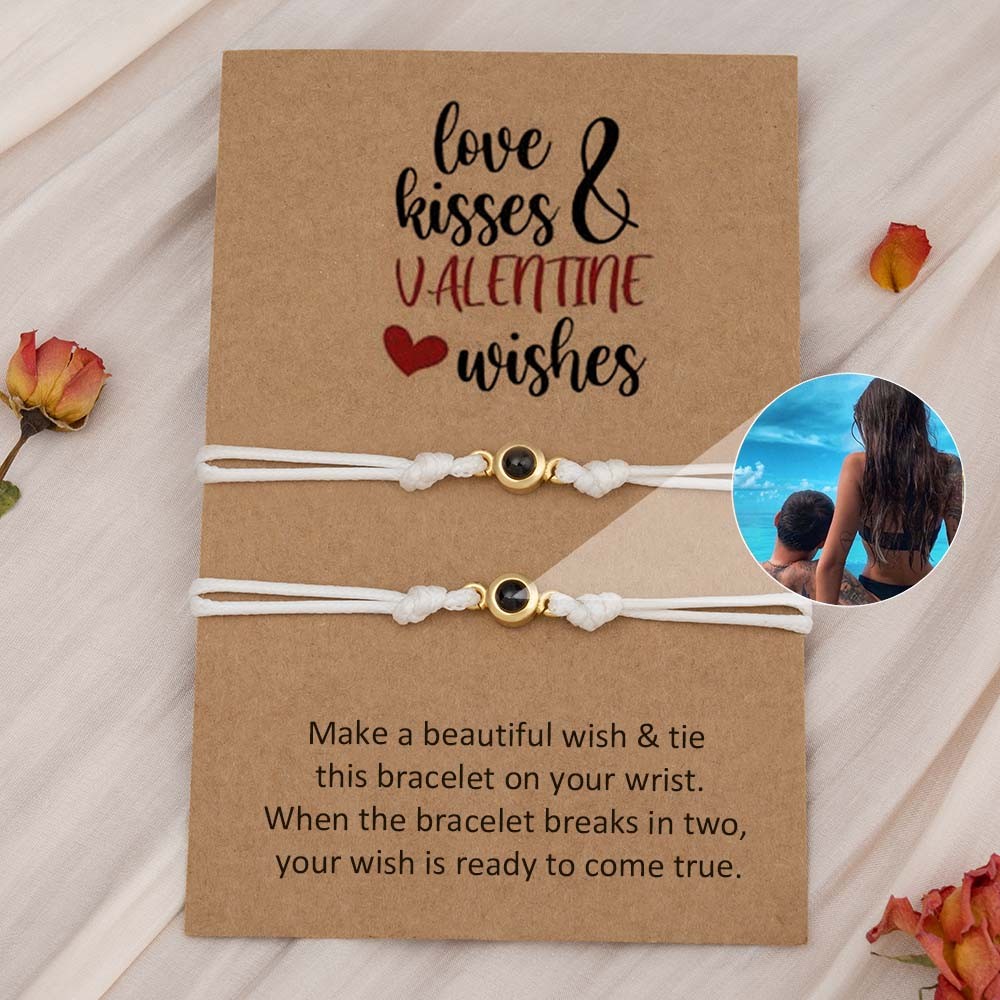 Personalized Memorial Photo Projection Bracelet For Couple Wife Christmas Valentine's Day Gift