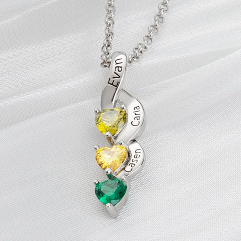 Personalized 1-7 Name Necklace With Birthstone