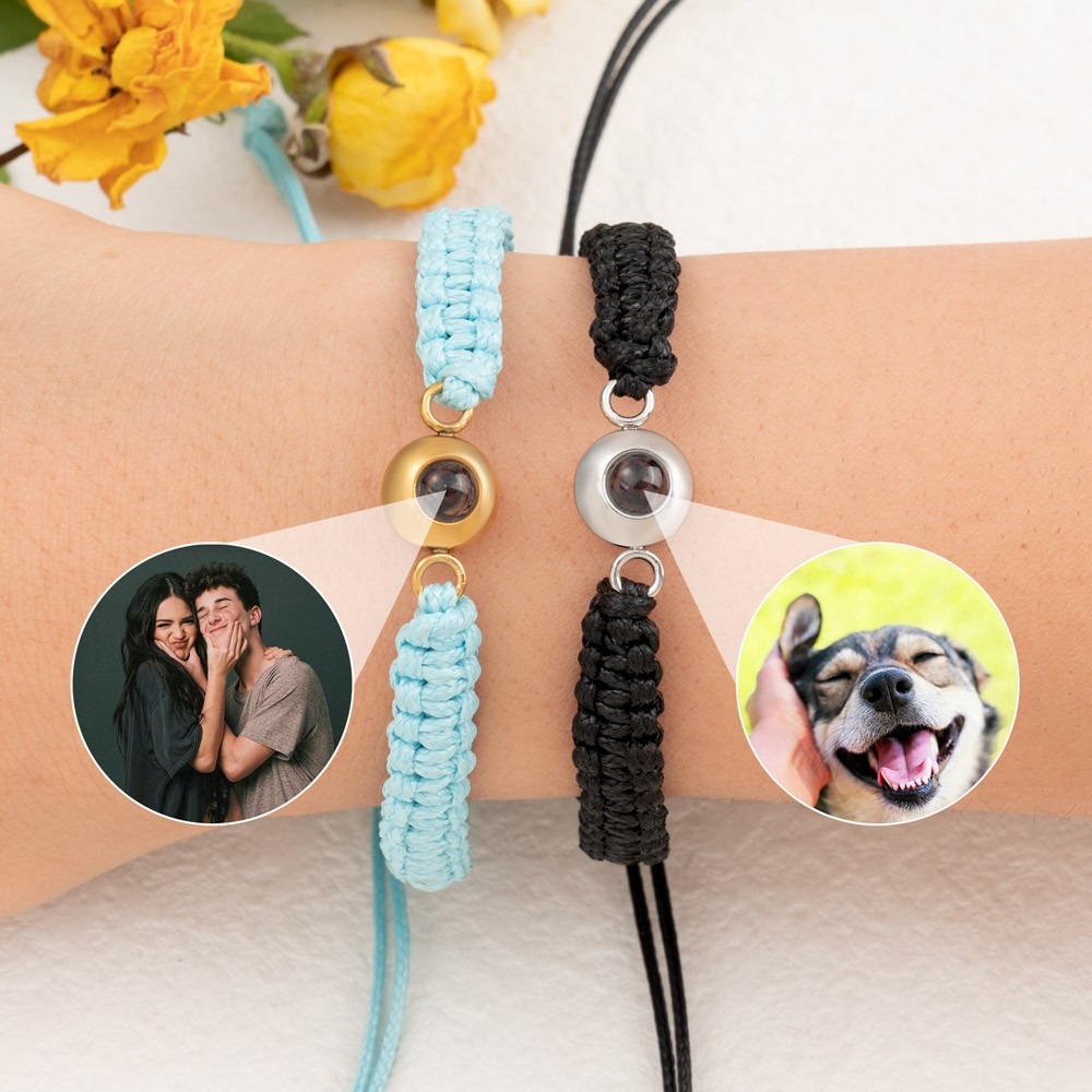 Personalised Photo Projection Charm Bracelet For Wife Valentine's Day