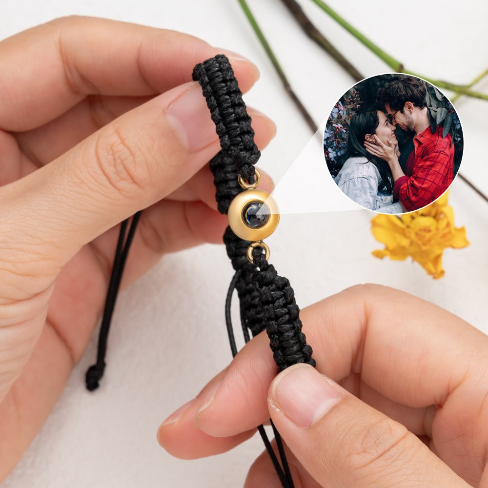 Personalised Photo Projection Charm Bracelet For Wife Soulmate Valentine's Day