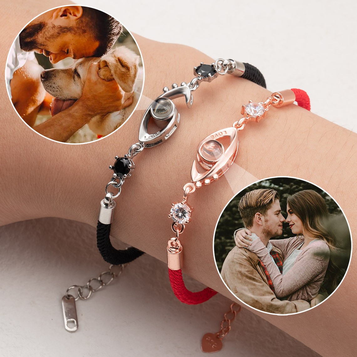 Custom Memorial Photo Projection Charm Bracelet Valentine's Day Gift Ideas