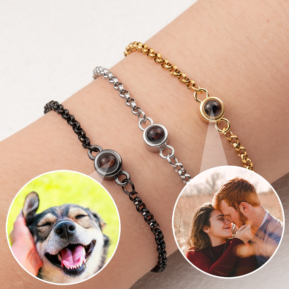 Custom Photo Projection Bracelet For Wife Soulmate Valentine's Day Gift Ideas