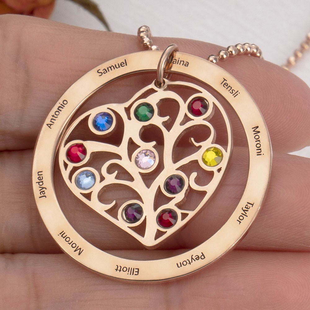 Personalized Family Birthstone Name Necklaces For Her Mother Birthday Anniversary Gift Ideas