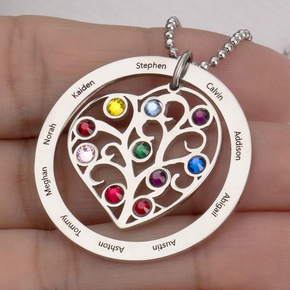 Personalized Birthstone Name Necklaces For Her Mother Birthday Family Anniversary Gift Ideas