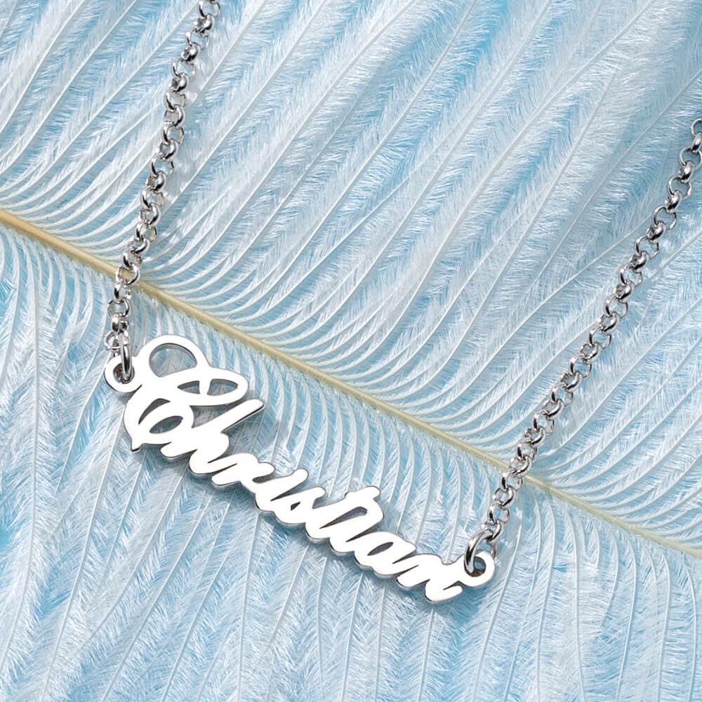 Silver Personalized Customized " Carrie" Style Name Necklace