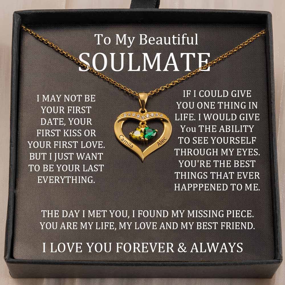 Personalized To My Soulmate Necklace Gift Ideas For Her Anniversary Birthday Valentine's Day