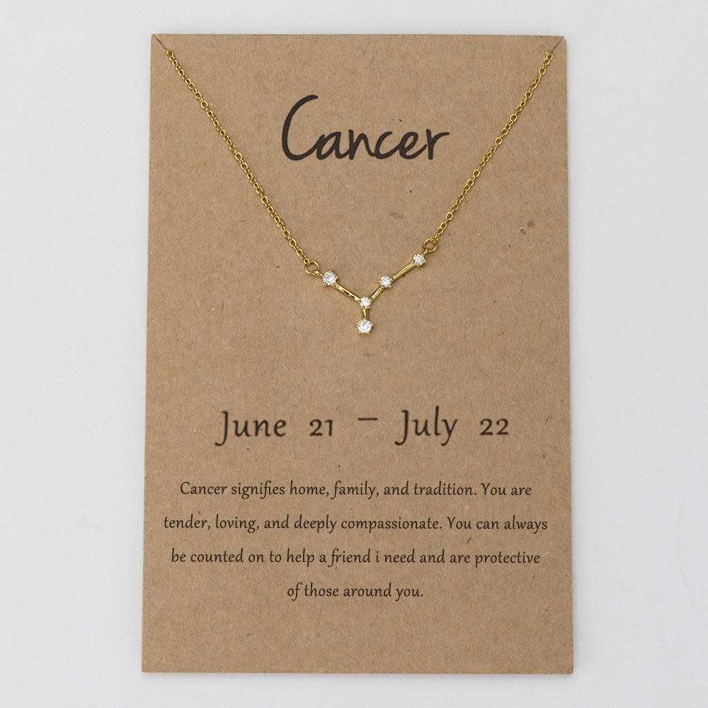 Personalized Constellation Zodiac Celestial Cancer Necklace