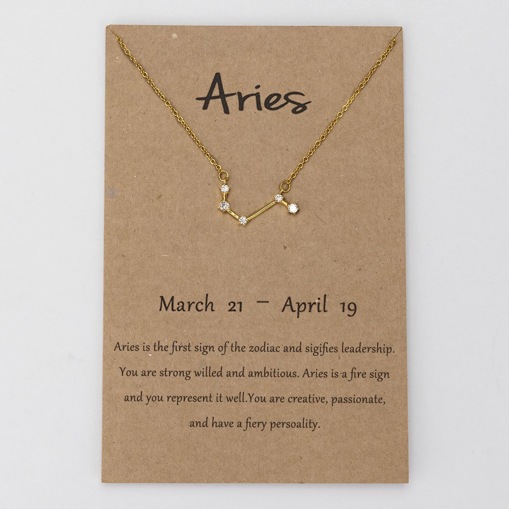 Personalized Constellation Zodiac Celestial Aries Necklace