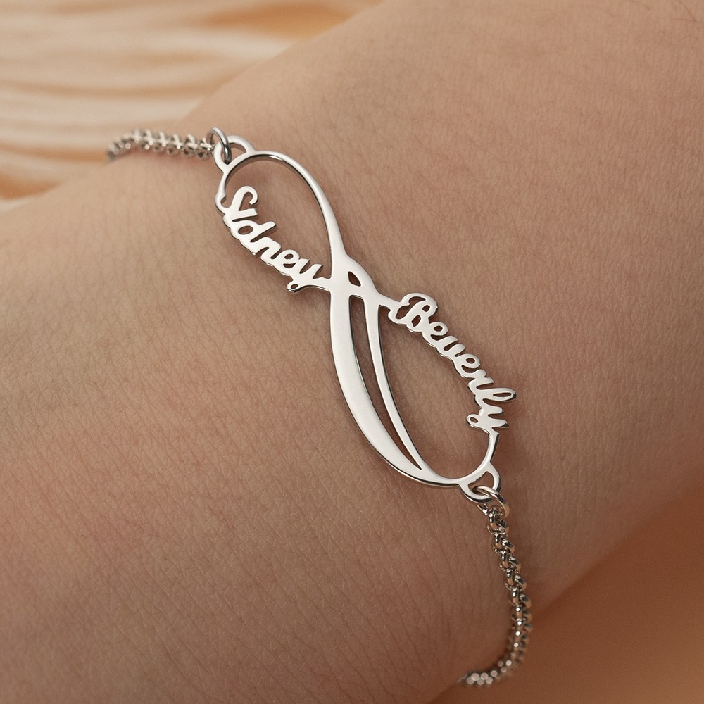 Personalized Infinity Couple Name Bracelet For Her Valentine's Day