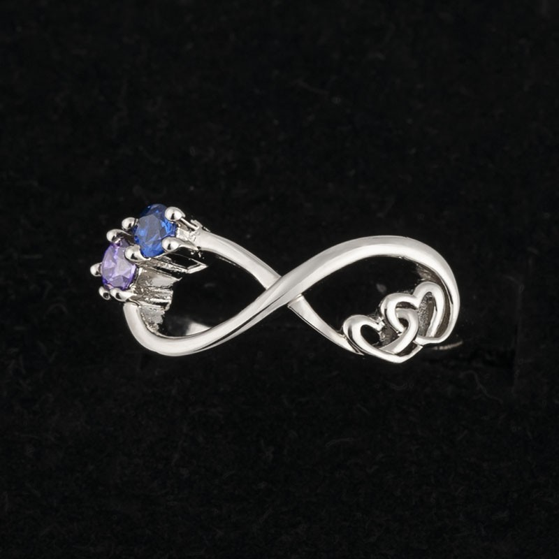 S925 Sterling Silver Promise Personalised Birthstone Ring