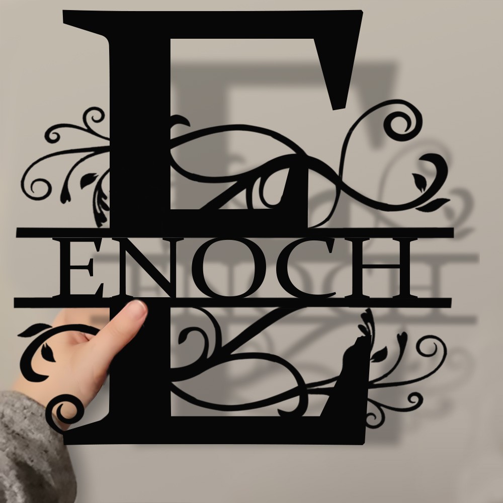 Personalized Family Name Metal Sign Monogram Home Wall Decor