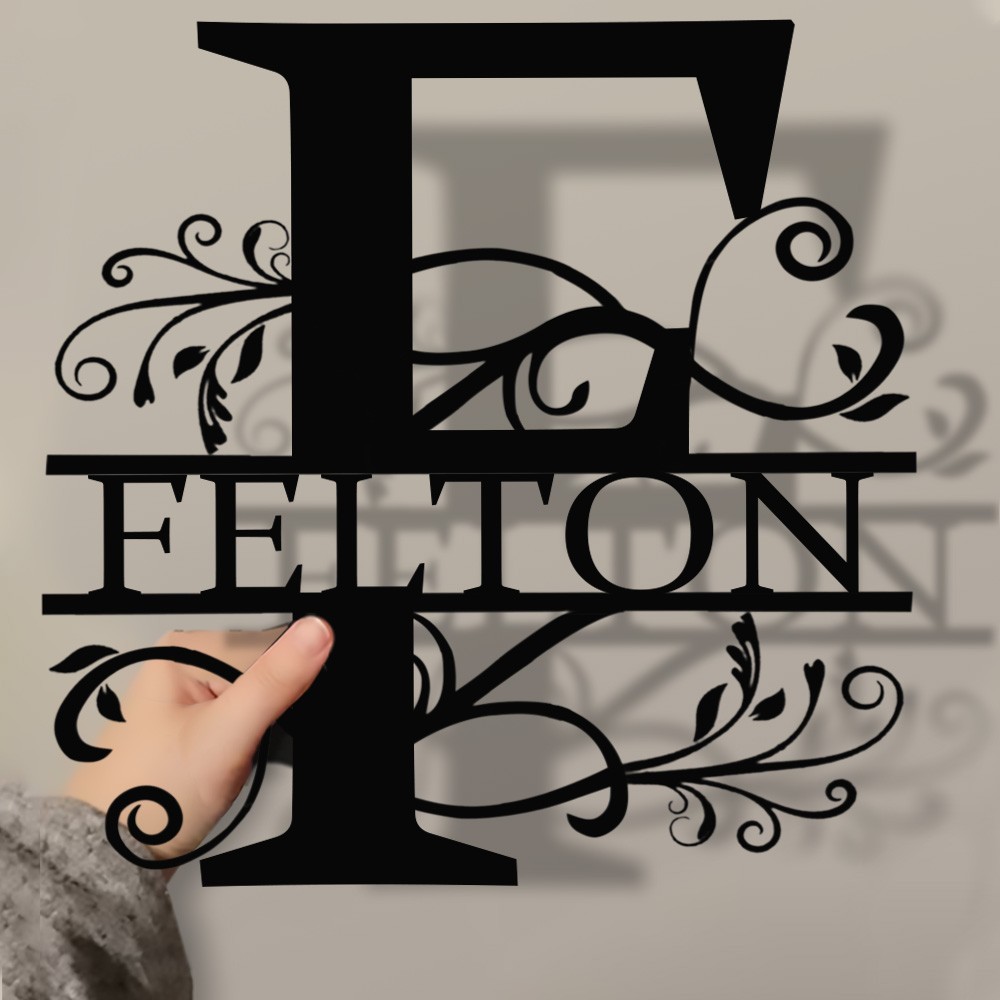 Personalized Family Name Metal Sign Monogram Home Wall Decor