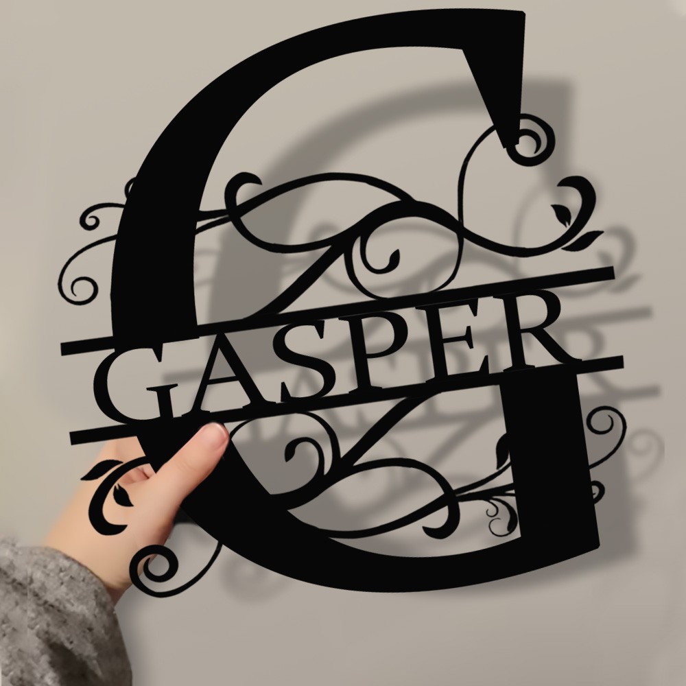Personalized Family Name Metal Sign Monogram Home Wall Decor