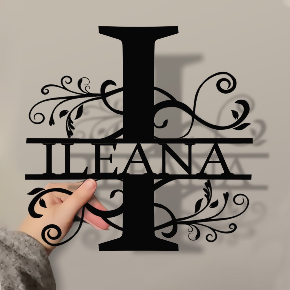 Personalized Family Name Metal Sign Monogram Home Wall Decor