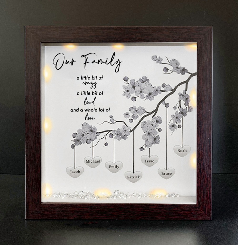 Personalized Family Tree Name Red Oak Frame Home Decor For Mother's Day Christmas