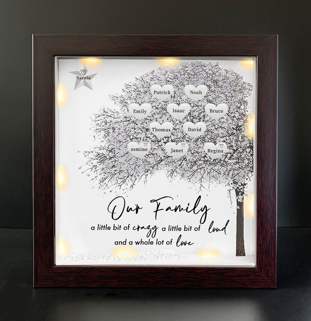 Personalized Family Tree Name Red Oak Frame Home Decor For Mother's Day Christmas