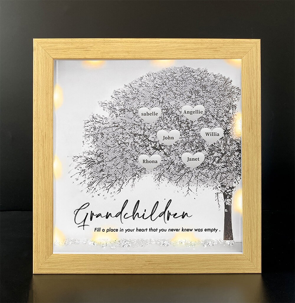 Personalized Family Tree Grandchildren Name Frame Home Decor For Grandma