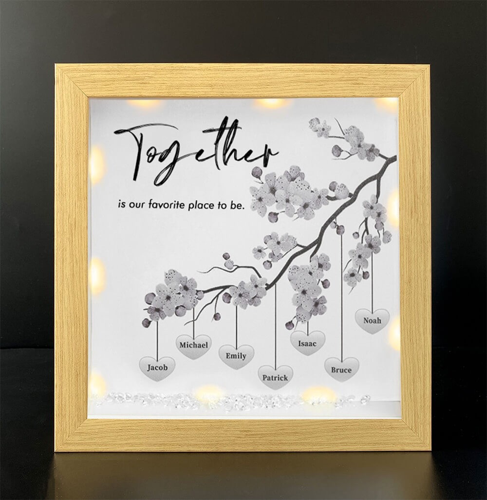 Together is Our Favorite Place to be Personalized Family Tree Name Frame Home Decor
